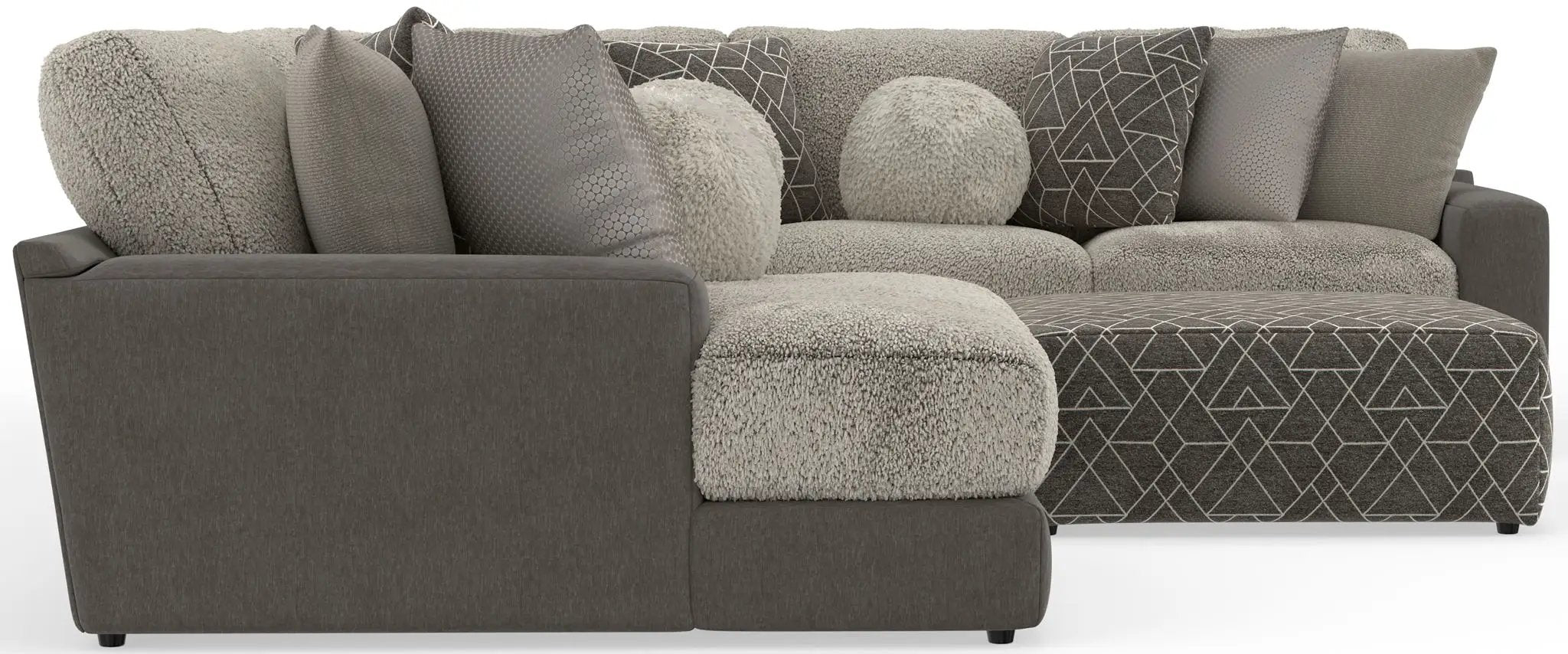 Canyon - 4 Piece Sectional With Cuddler Seat Cushions, Included Accent Pillows And Cocktail Ottoman (Left Side Facing Chaise) - Umber by Unique Piece Furniture