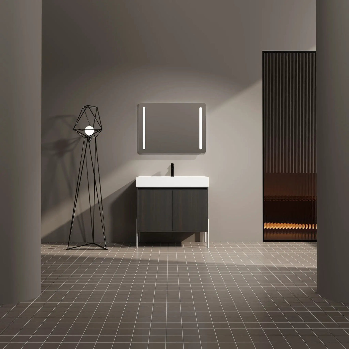 Freestanding Bathroom Vanity With Resin Sink And Storage Cabinet by HouseOfZazla