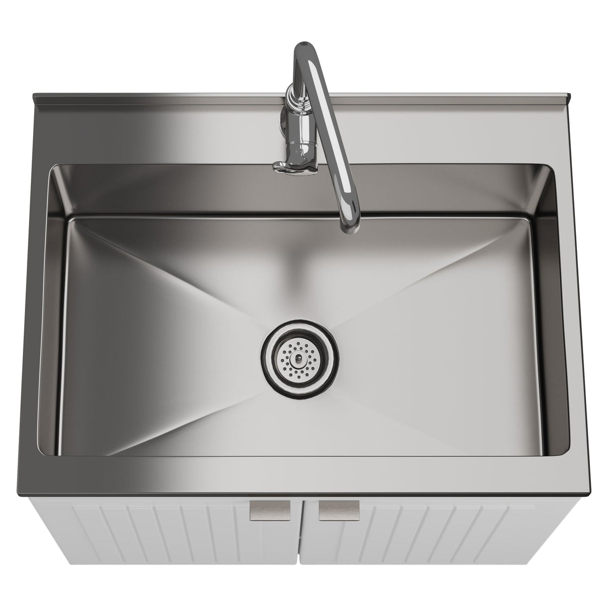Laundry Cabinet with Stainless Steel Sink and Faucet - White, photo 11 of 27