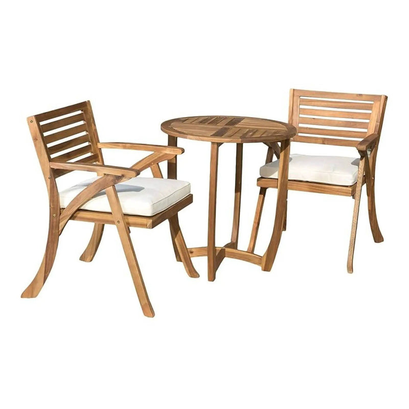 Outdoor Dining Set With Coffee Table And 2 Chairs - Teak by HouseOfZazla