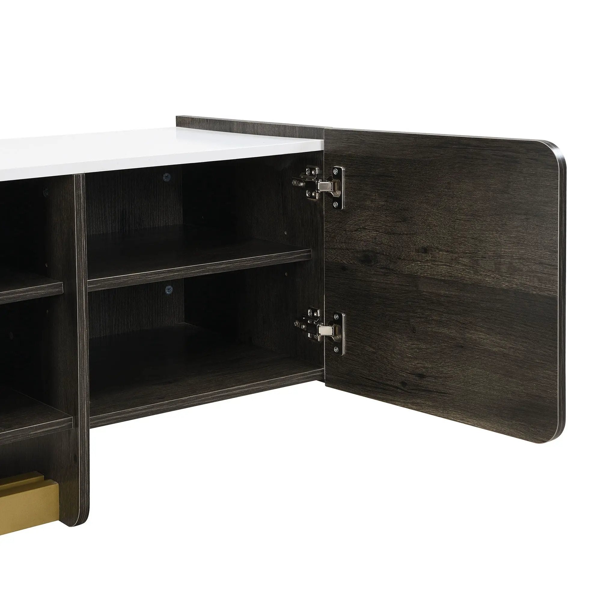 TV Stand With 1 Drawer, 2 Cabinets And Adjustable Shelves by HouseOfZazla