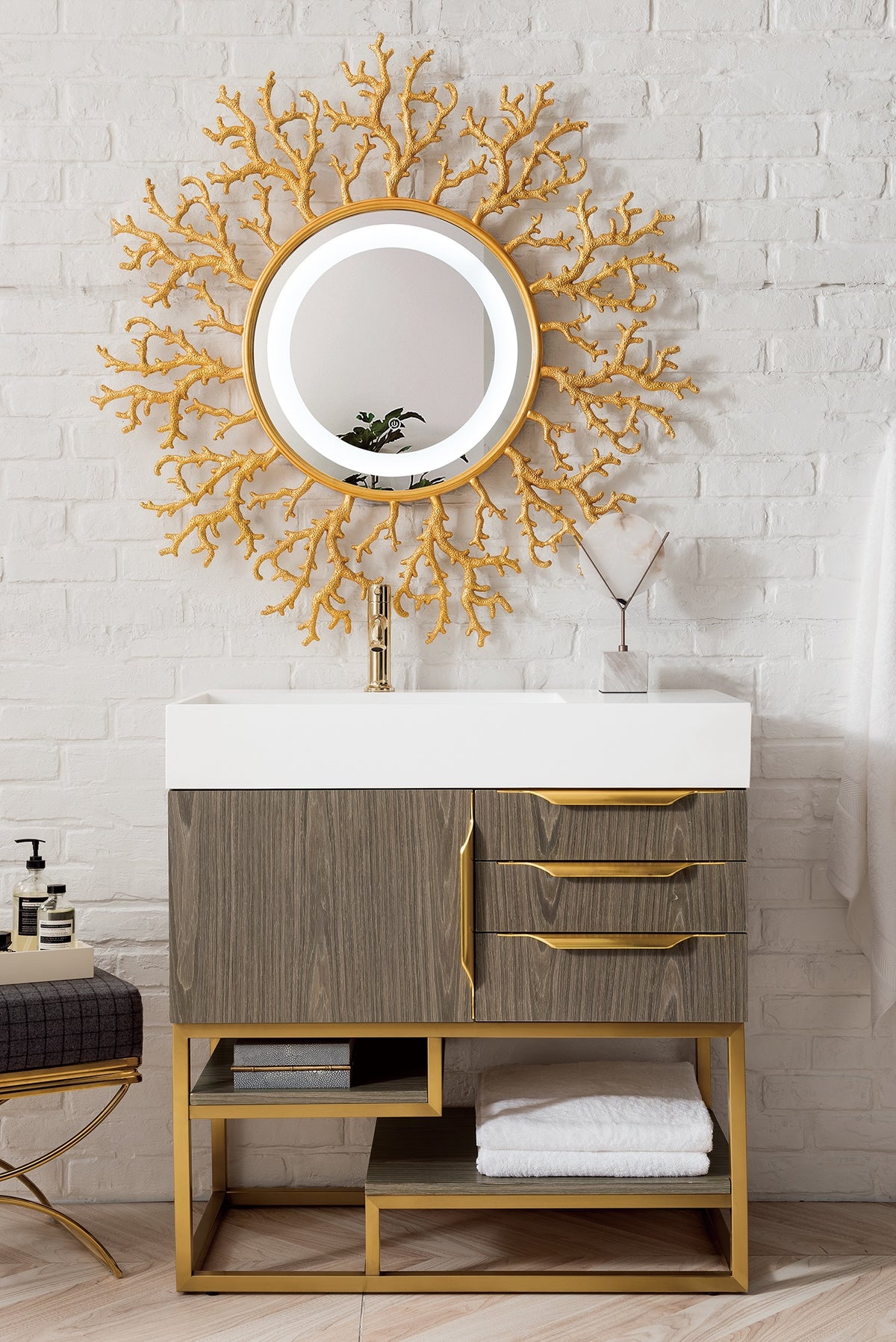 James Martin Columbia 36" Single Bathroom Vanity, Ash Gray, view 3