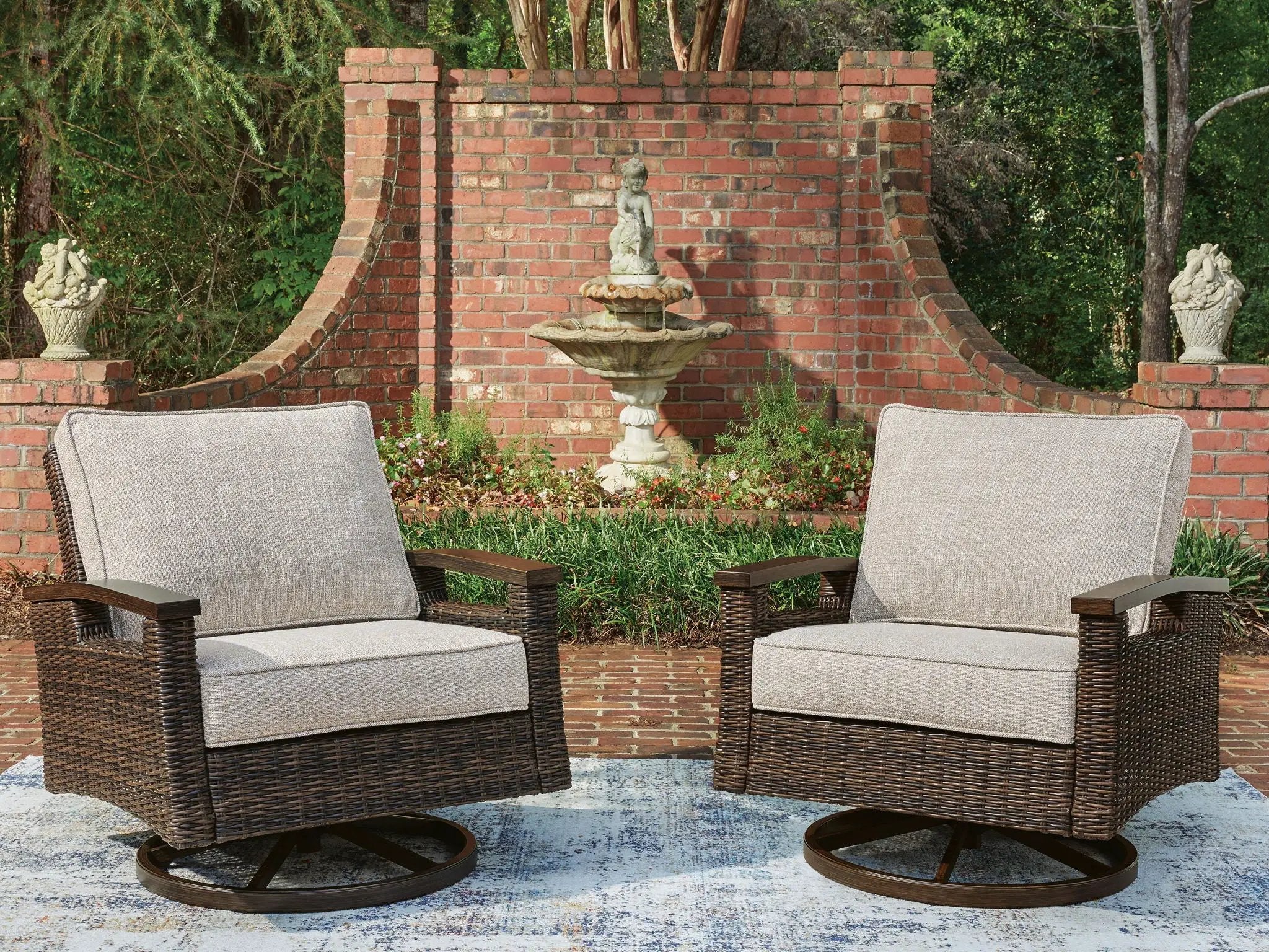 Monterey Point - Swivel Lounge Chair (Set of 2) - Dark Brown by Unique Piece Furniture