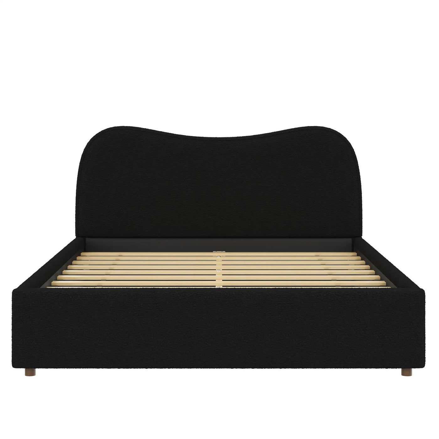 Queen Size Upholstered Platform Bed with Wooden Slats by HouseOfZazla