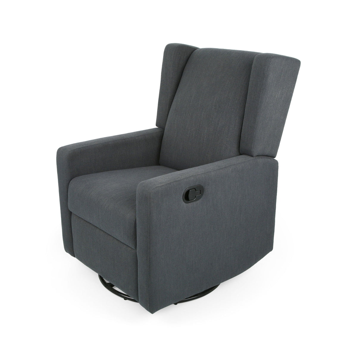 Landau Contemporary Fabric Upholstered Swivel Recliner, photo 10 of 21