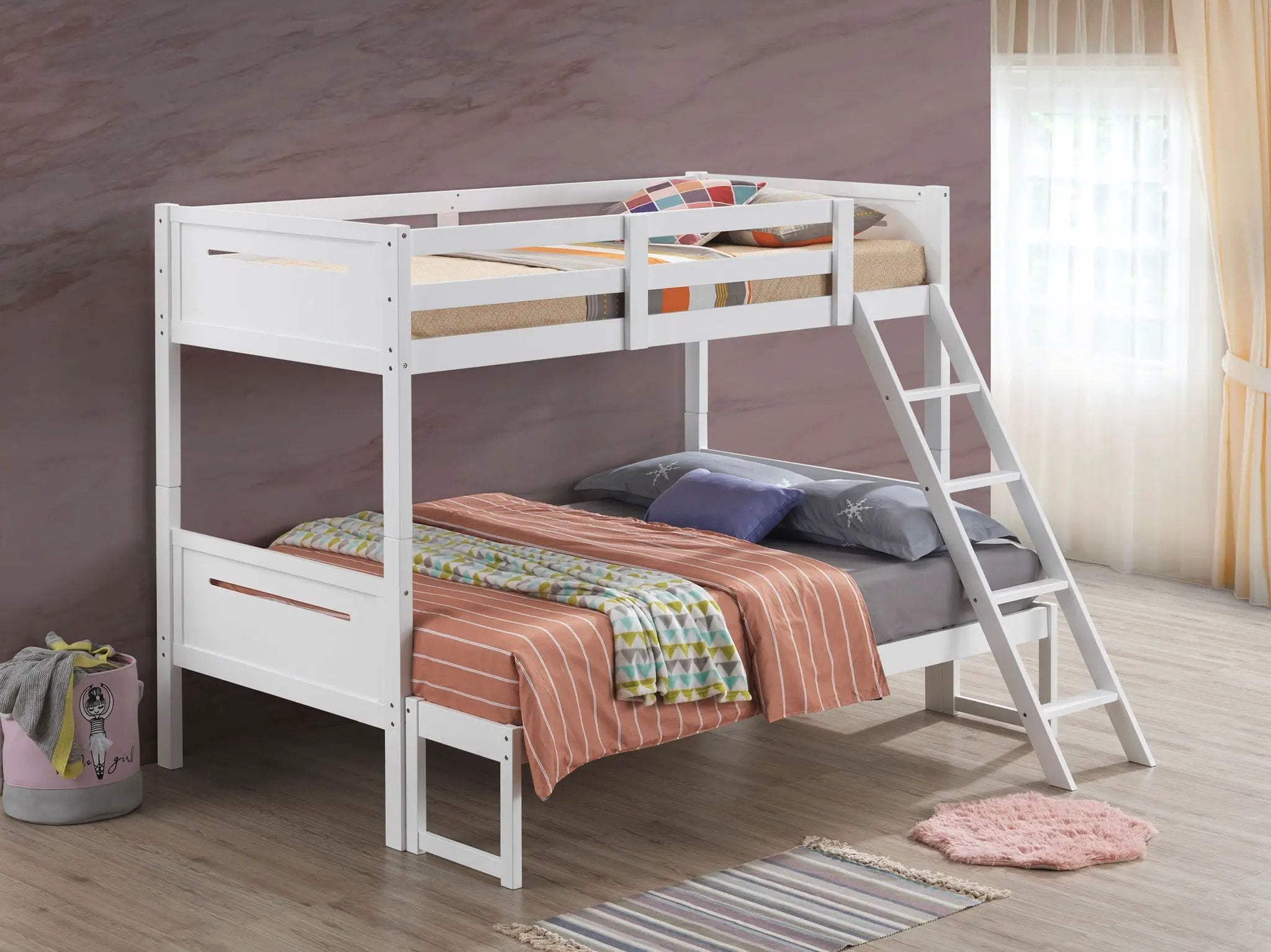 Littleton Wood Twin Over Full Bunk Bed White by Unique Piece Furniture