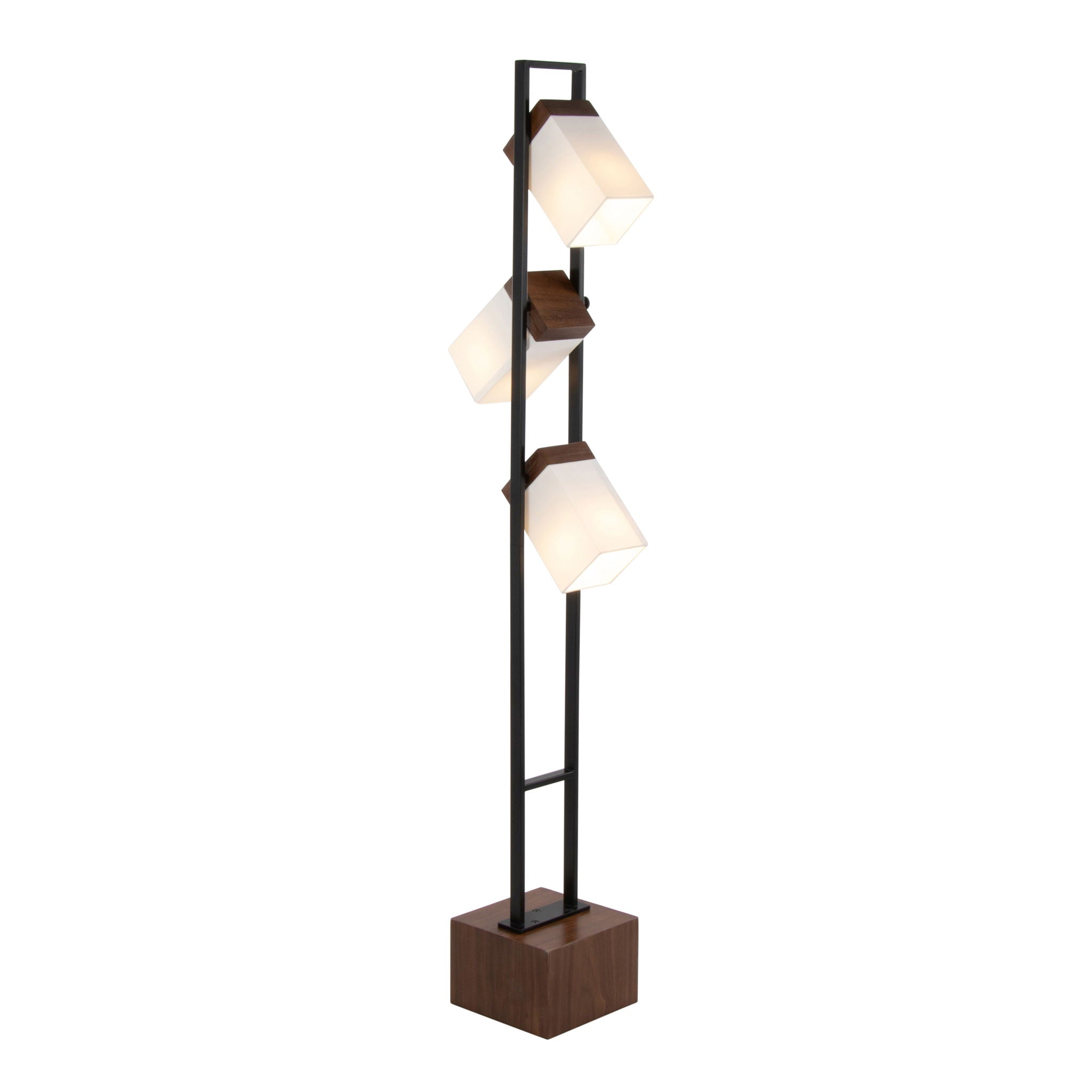 Bento - Contemporary Floor Lamp - Black / Walnut / White by HouseOfZazla