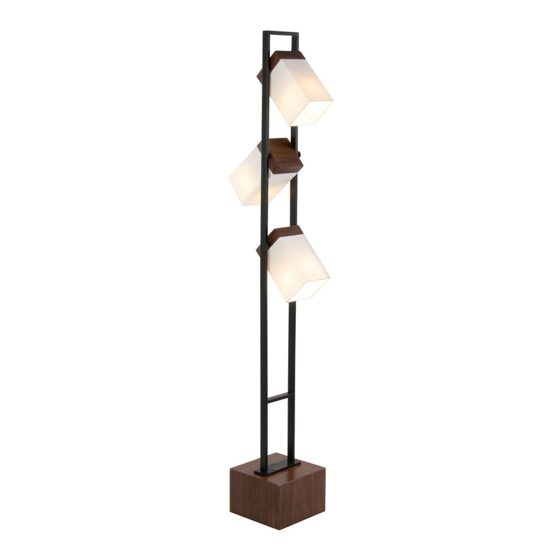 Bento - Contemporary Floor Lamp - Black / Walnut / White by HouseOfZazla