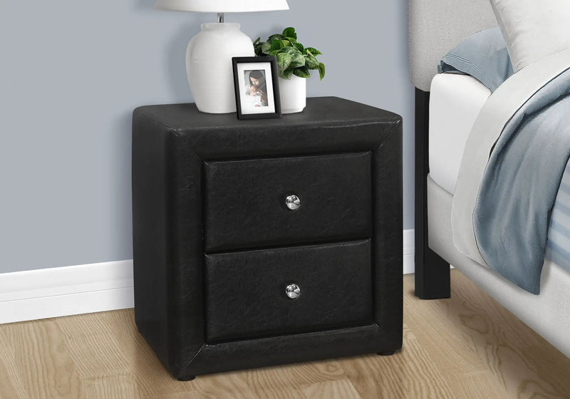 Nightstand With Storage Drawer, Upholstered, Transitional by HouseOfZazla