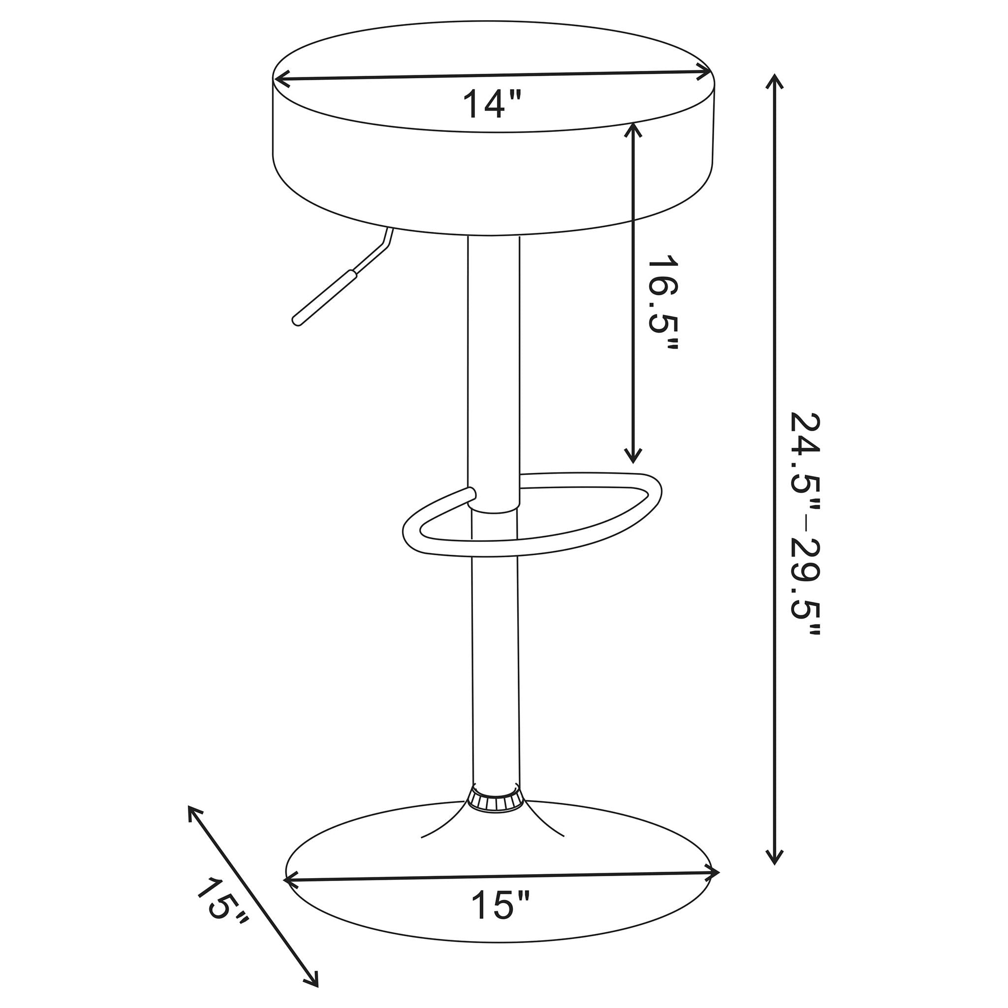 Ramses - Adjustable Backless Bar Stool With Adjustable Height Base - White by HouseOfZazla