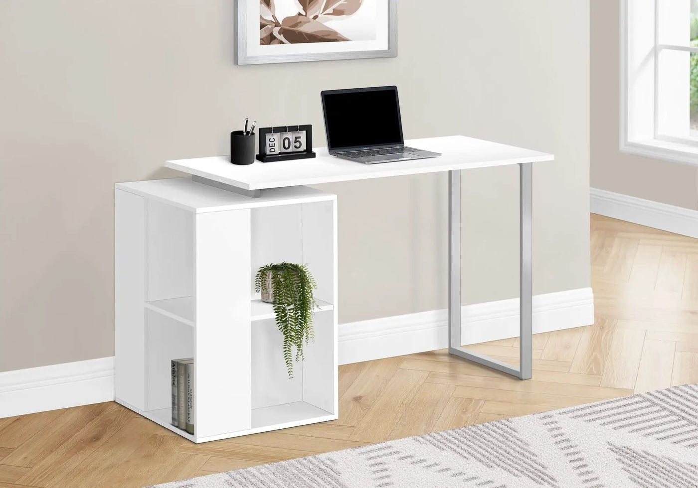 Computer Desk with Left/Right Setup and Storage Shelves by HouseOfZazla