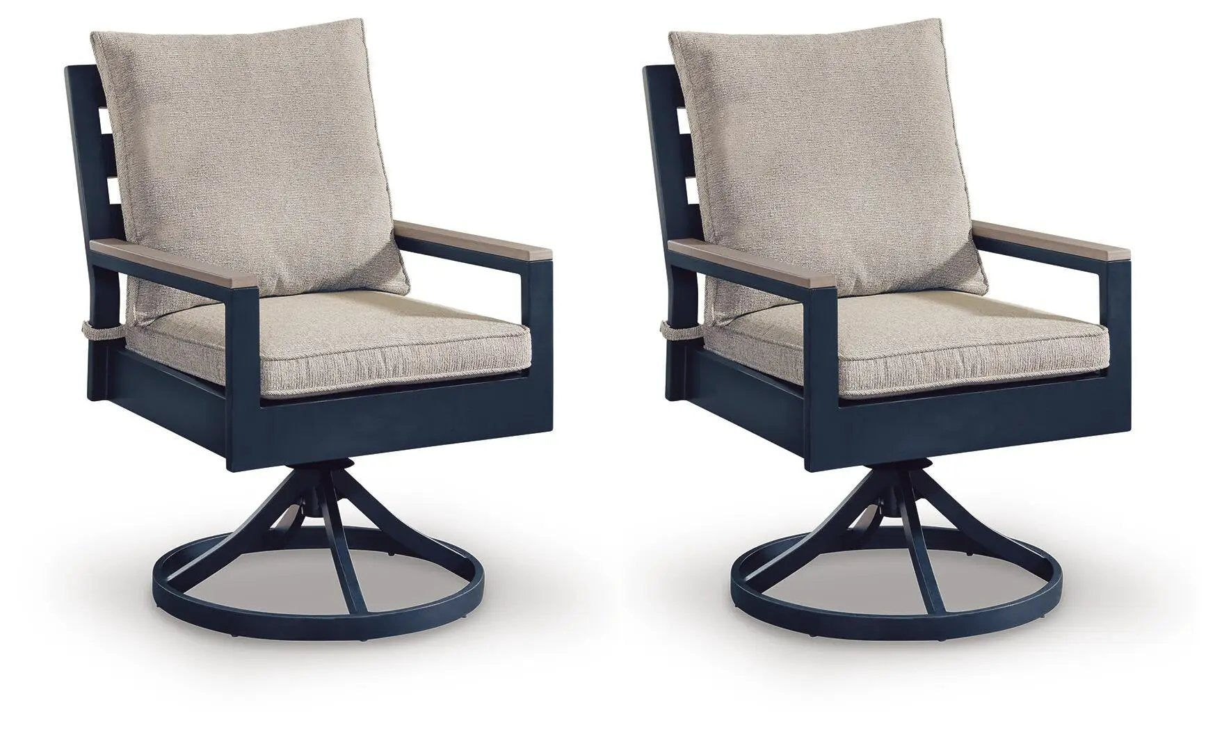 East Beach - Swivel Chair With Cushion (Set of 2) - Blue by Unique Piece Furniture