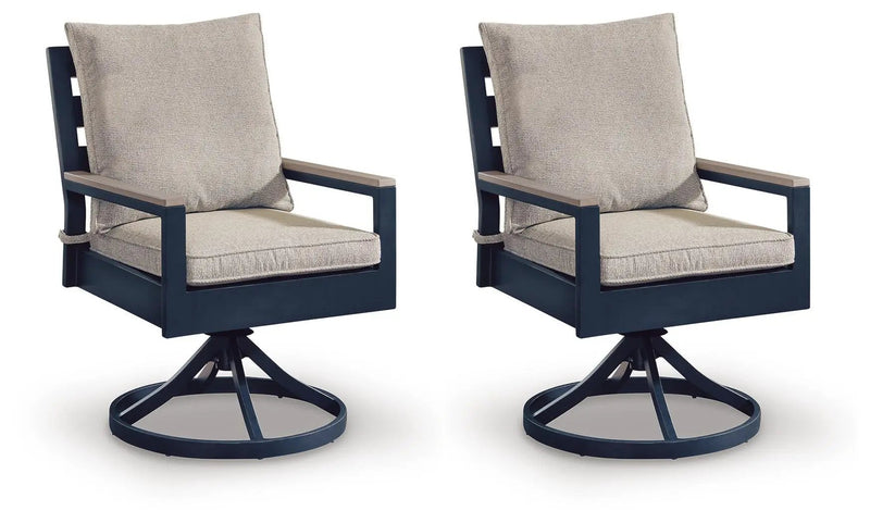 East Beach - Swivel Chair With Cushion (Set of 2) - Blue by Unique Piece Furniture