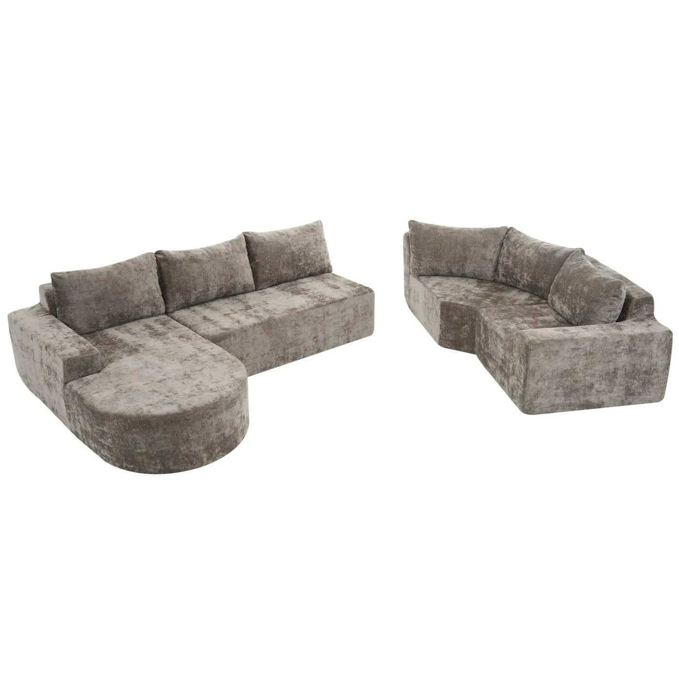 Modular Cloud Sectional Sofa Set, U-Shaped Upholstered Couch With Deep Seat by HouseOfZazla