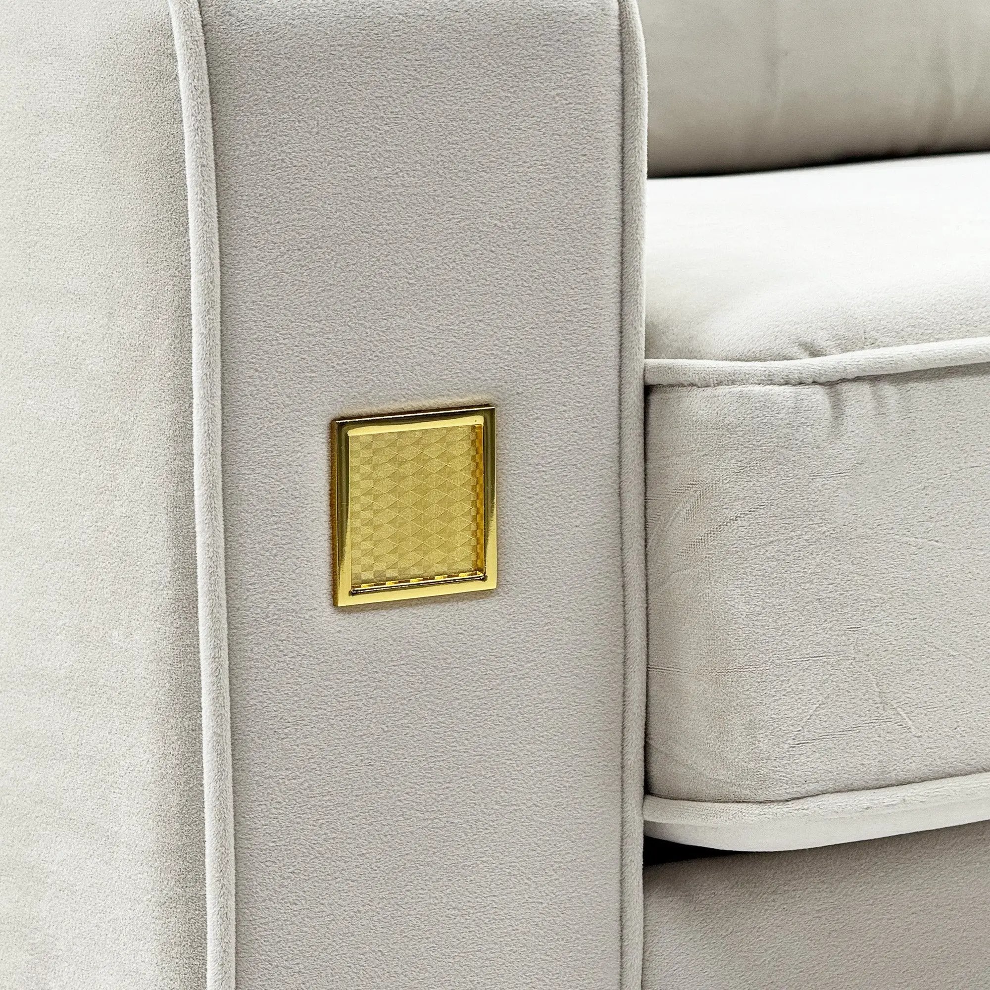 Ivory White 2-Piece Velvet Sofa Set by HouseOfZazla