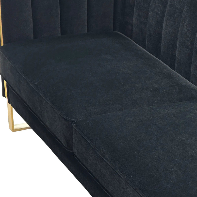 Black Velvet 2 Piece Sofa Set by HouseOfZazla