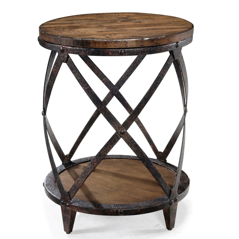 Pinebrook - Round Accent Table - Distressed Natural Pine by Unique Piece Furniture