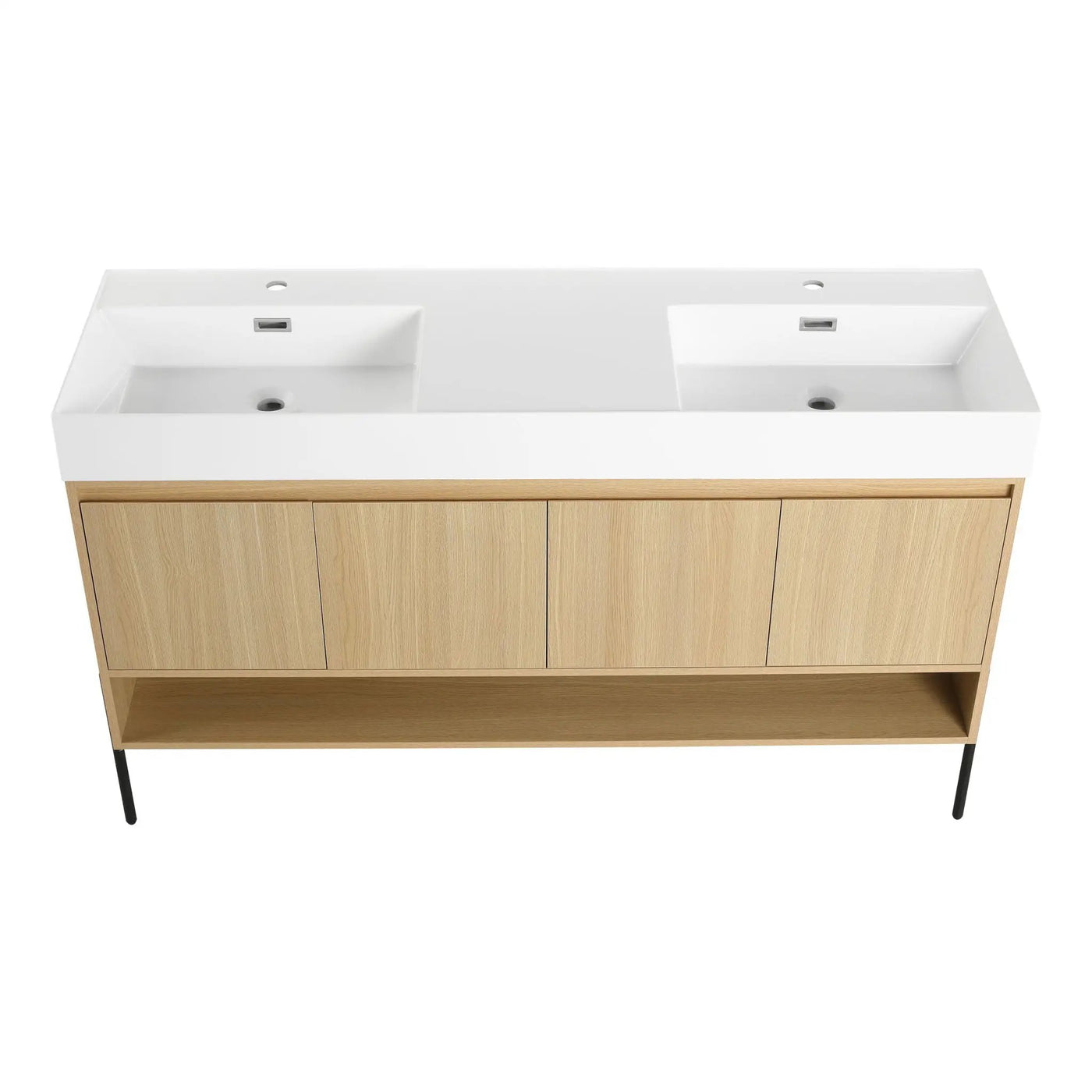 Modern Bathroom Vanity Combo With Single Resin Sink And Storage Cabinet by HouseOfZazla