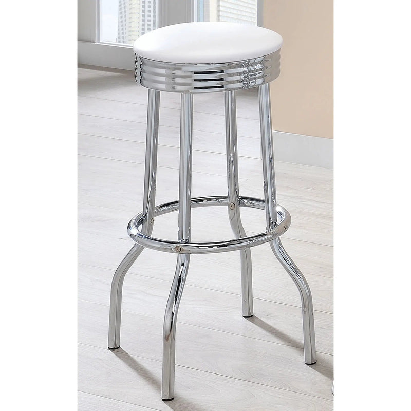 Midge - Upholstered Swivel Bar Stool (Set of 2) - White by HouseOfZazla