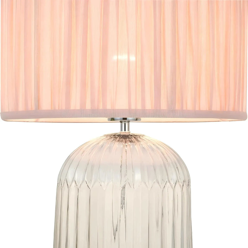 Nordic Home Romantic Solid Wood Table Lamp with LED Nebulis in Gold - Clear and Pink by HouseOfZazla