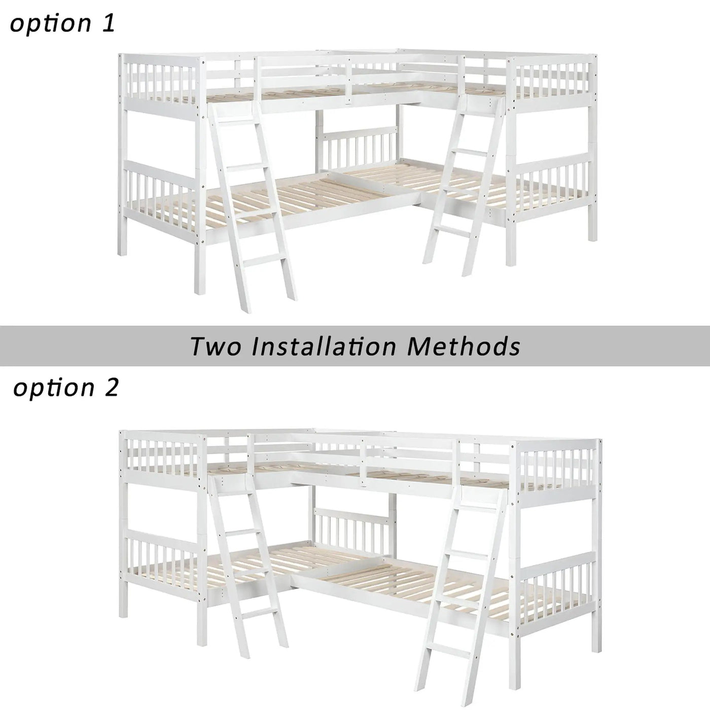 L Shaped Bunk Bed With Ladder by Unique Piece Furniture