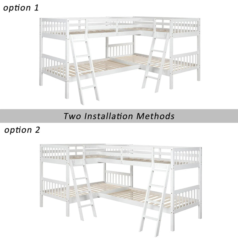 L Shaped Bunk Bed With Ladder by Unique Piece Furniture