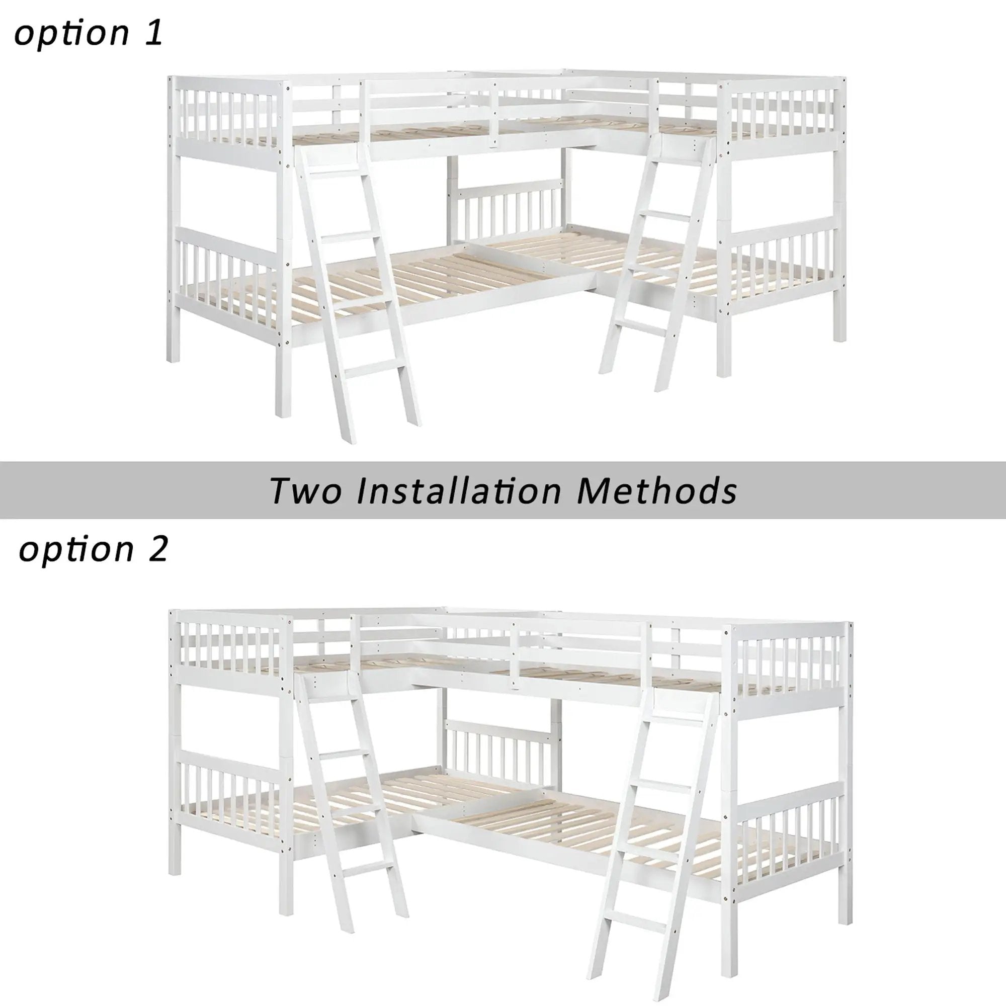 L Shaped Bunk Bed With Ladder by HouseOfZazla