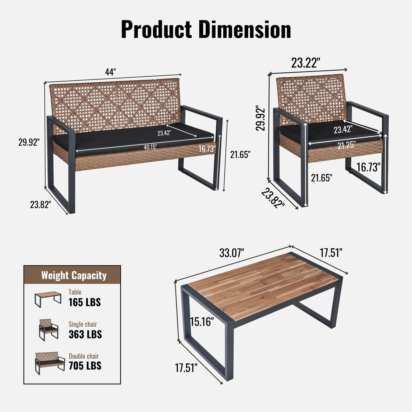 4-Piece Patio Furniture Set by HouseOfZazla