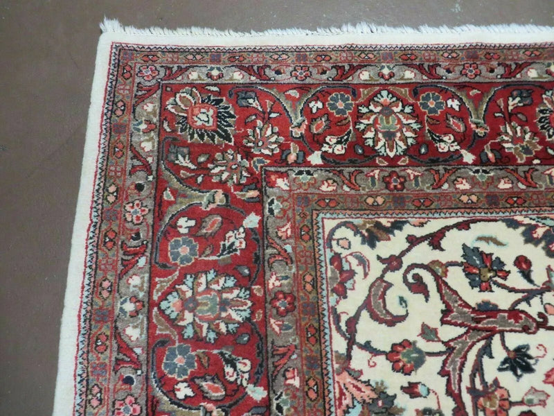 7' X 10' Vintage Handmade India Floral Oriental Wool Rug Hand knotted Carpet by Jewel Rugs