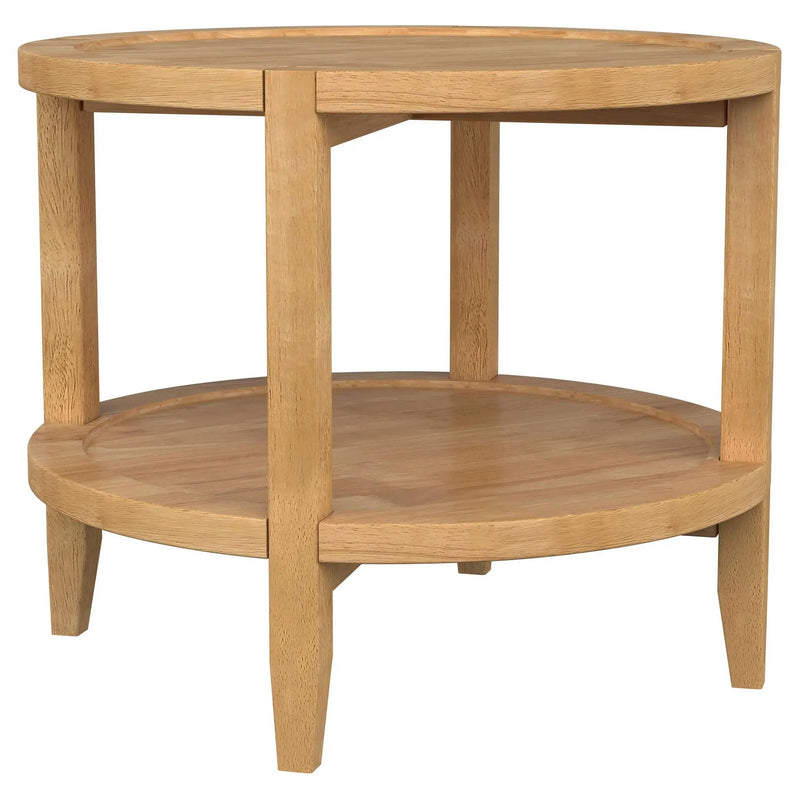 Camillo 2-piece Round Coffee and End Table Set Maple by Unique Piece Furniture