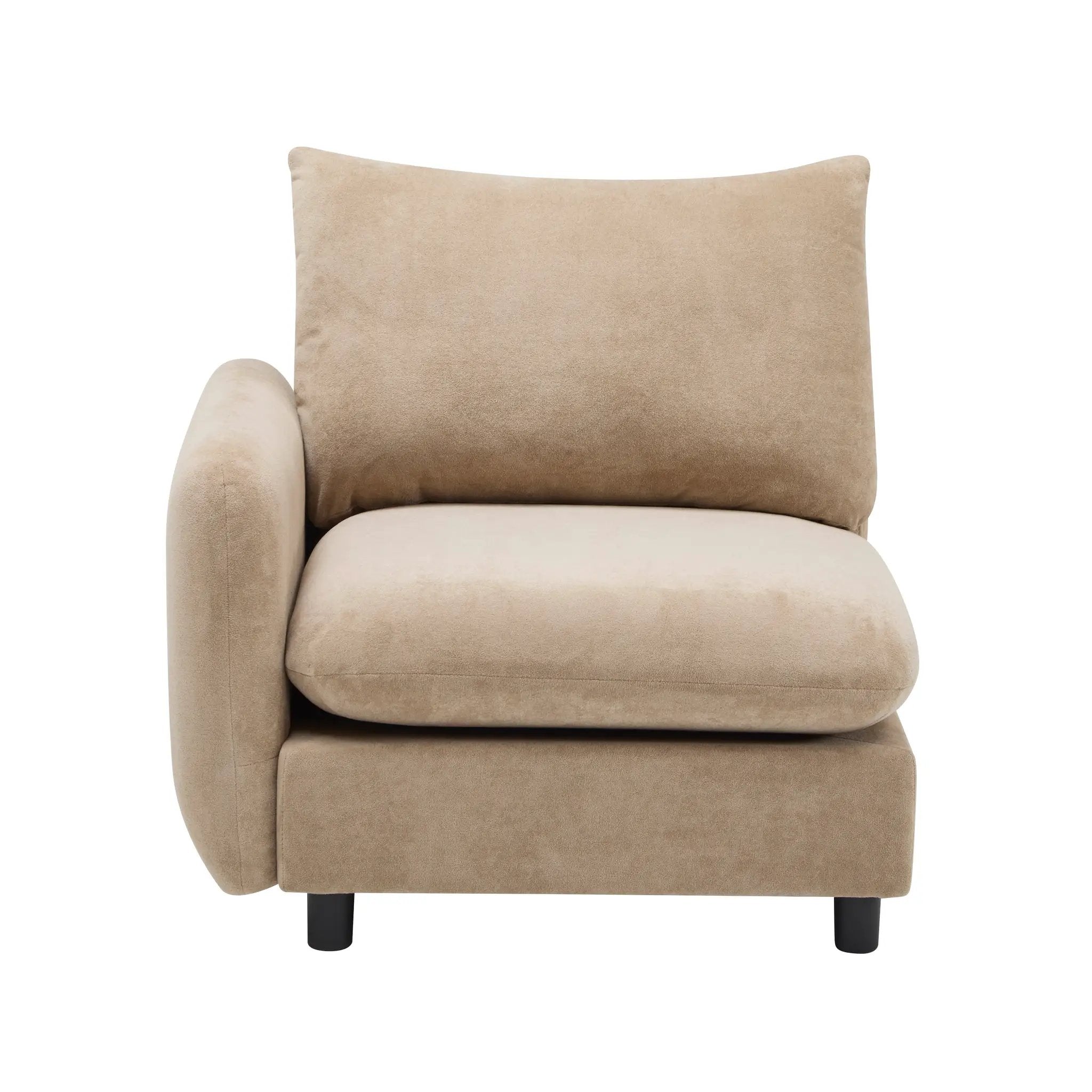 69 in. 2-Seats Modular Sectional Velvet Sofa Corner Chair Sofa Couch, Nomad by HouseOfZazla