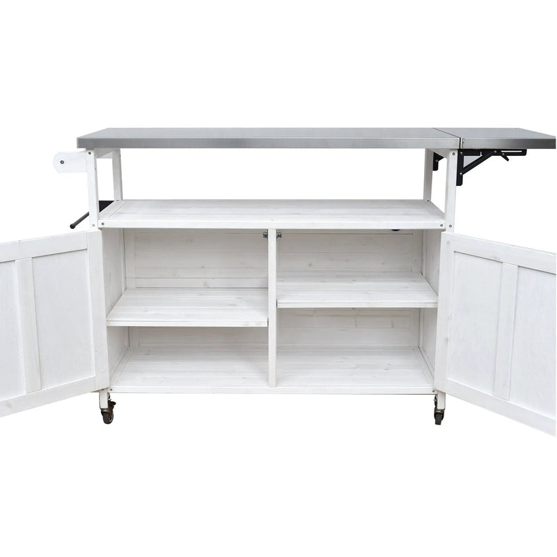 Foldable Outdoor Kitchen Island Patio Cart with Storage by HouseOfZazla