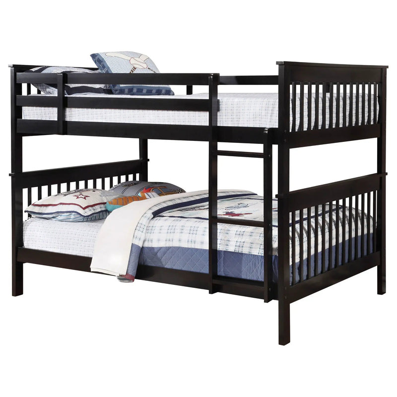 Chapman Wood Full Over Full Bunk Bed Black by Unique Piece Furniture