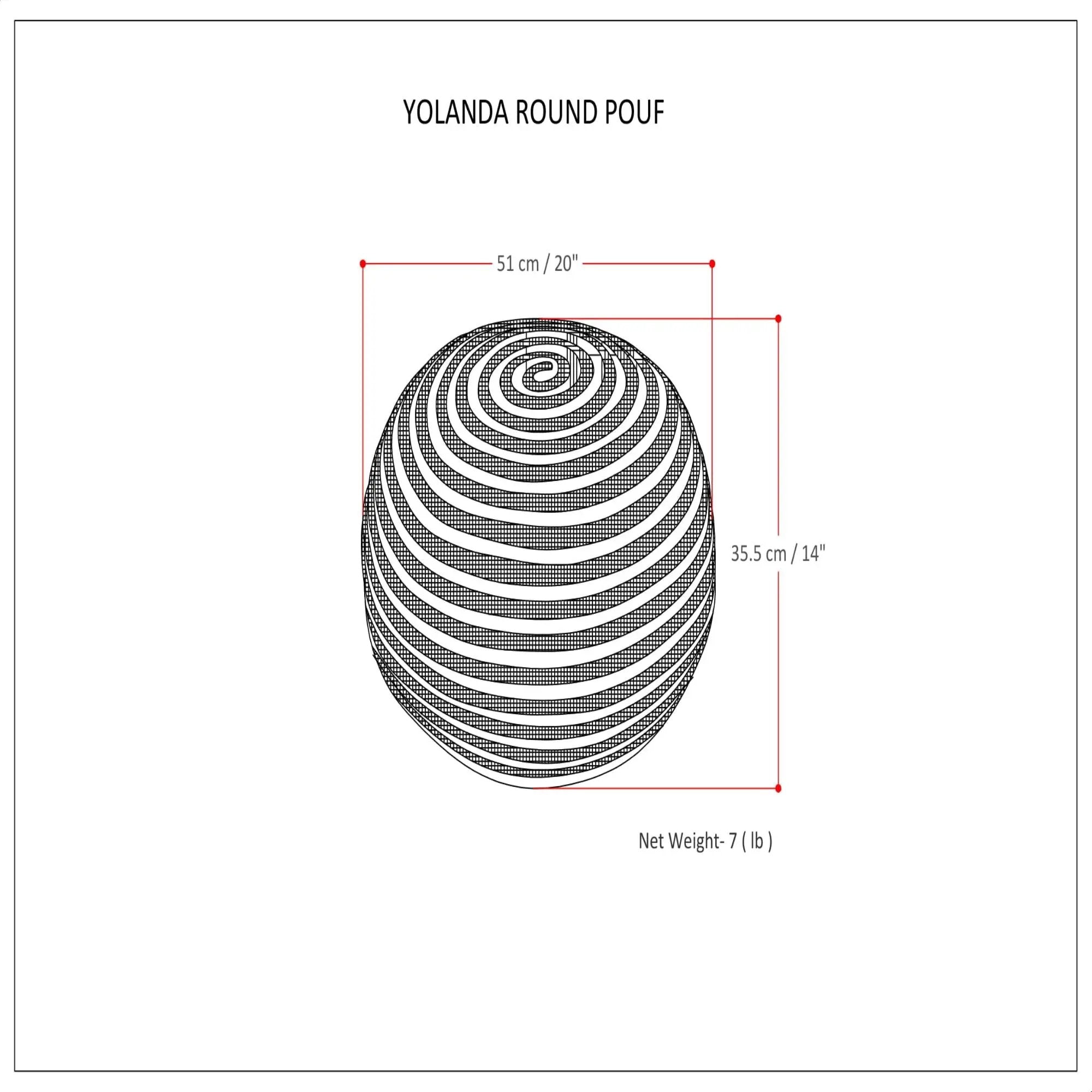 Yolanda - Round Pouf - Natural by HouseOfZazla