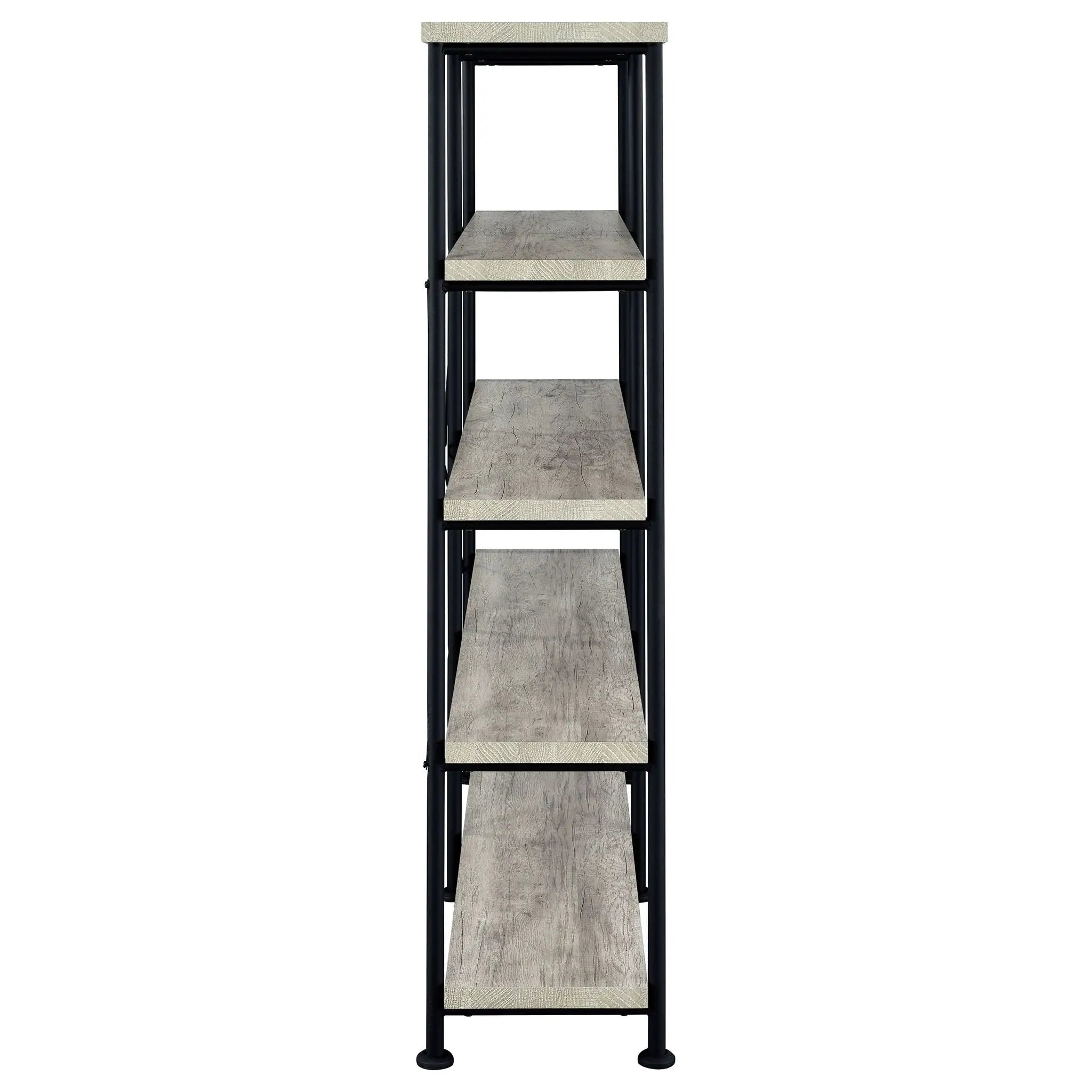 Analiese 63-inch 4-shelf Double Bookshelf Grey Driftwood by Unique Piece Furniture