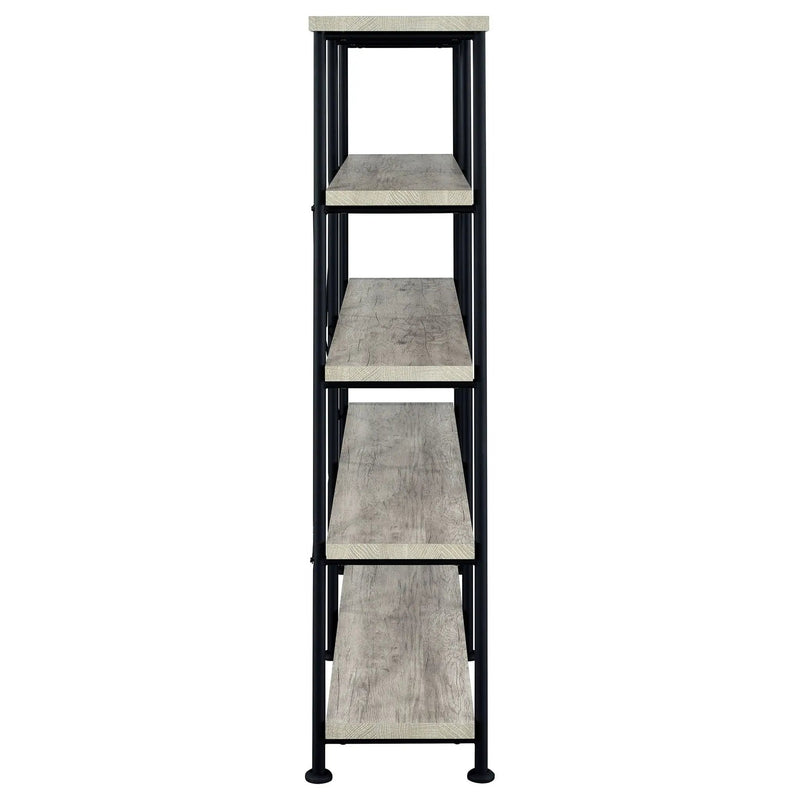 Analiese 63-inch 4-shelf Double Bookshelf Grey Driftwood by Unique Piece Furniture