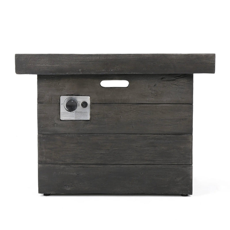 Anchorage Wood Square Fire Pit 40,000 BTU - Gray by HouseOfZazla