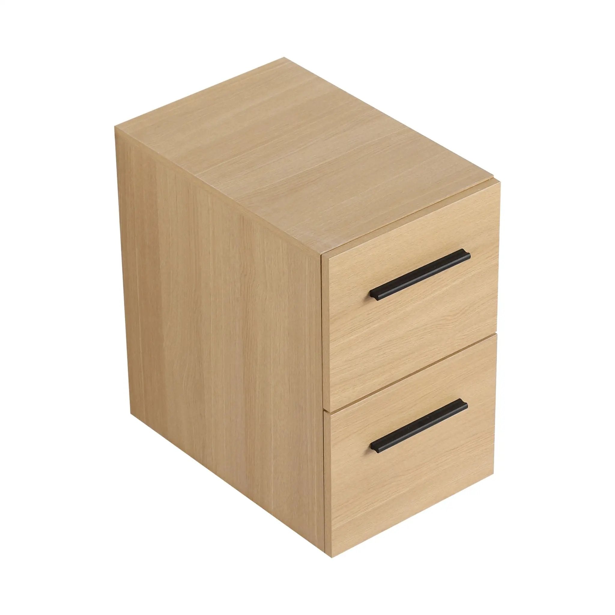 Floating Bathroom Vanity Drawer Base, Wall Mounted Storage With 2 Drawers - Light Oak by HouseOfZazla