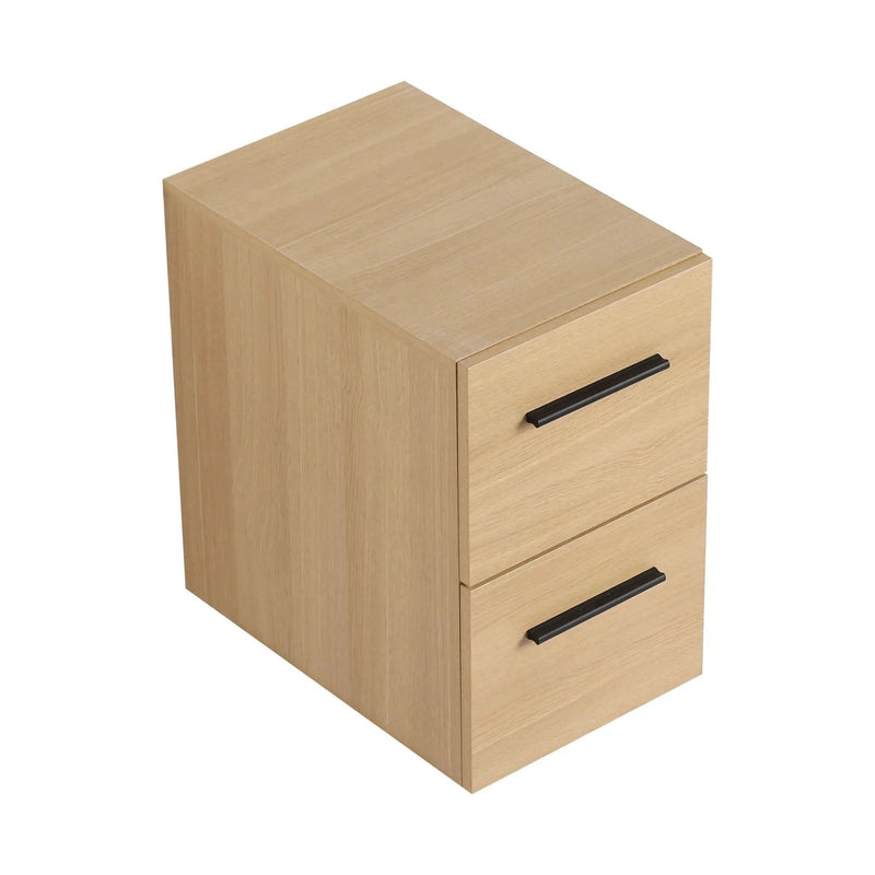 Floating Bathroom Vanity Drawer Base, Wall Mounted Storage With 2 Drawers - Light Oak by HouseOfZazla
