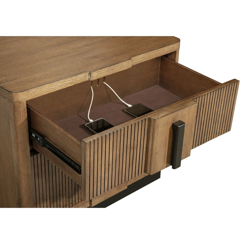 Moraga - 2 Drawer Nightstand - Ash Brown by HouseOfZazla