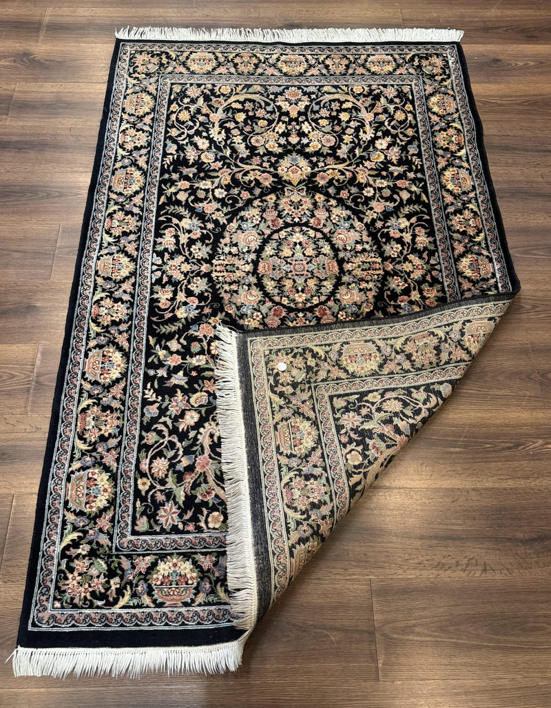 Sino Persian Rug 4x6, Very Fine 260 KPSI, Floral Medallion, Hand Knotted Wool Carpet by Jewel Rugs