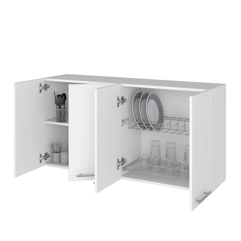 Kitchen Cabinet Durham Four Doors - White by Unique Piece Furniture
