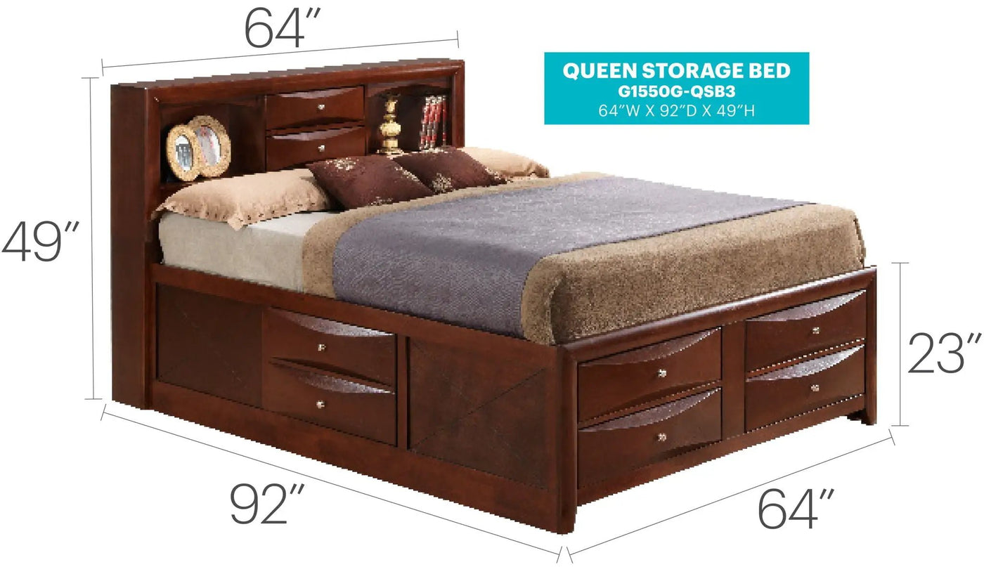 Modern Design Storage Bed With Bookcase Headboard by Unique Piece Furniture