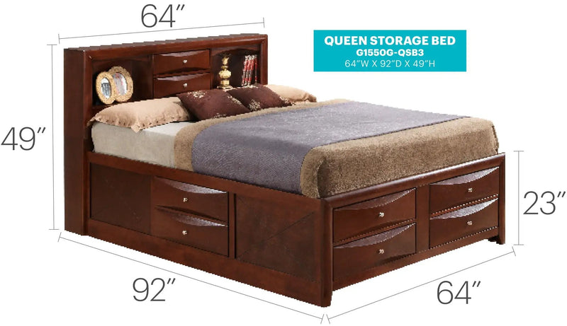 Modern Design Storage Bed With Bookcase Headboard by HouseOfZazla