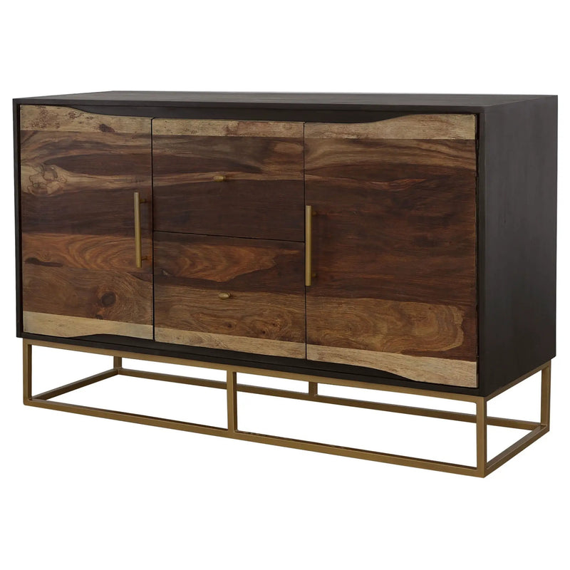 Zara 2-door 57-inch Wood Accent Storage Cabinet Black Walnut by Unique Piece Furniture