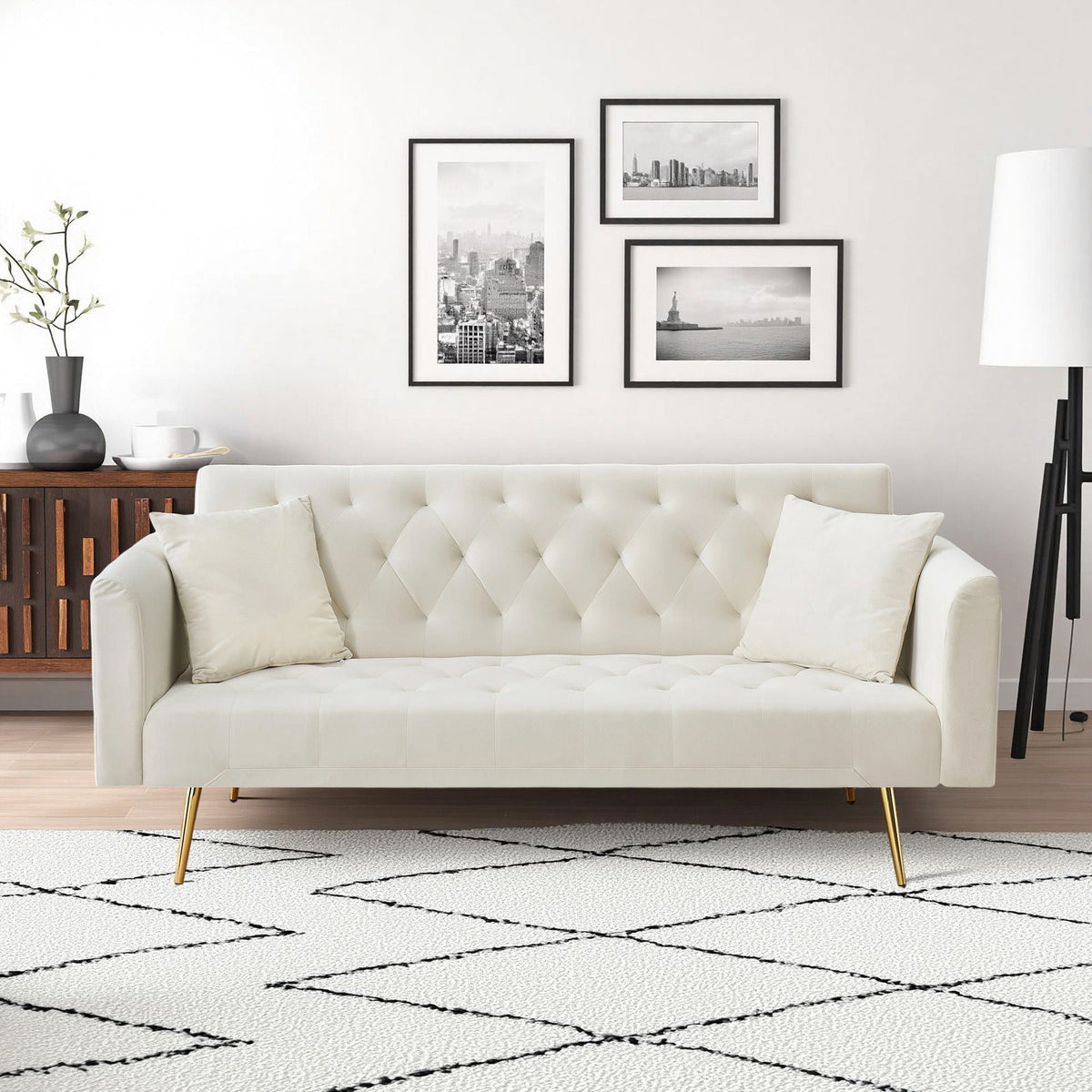 Convertible Fabric Futon Sofa Bed with Adjustable Positions - Multiple Colors, photo 2 of 20