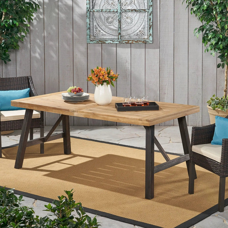 Outdoor Weather Resistant Dining Table With Slat Panel Design by HouseOfZazla
