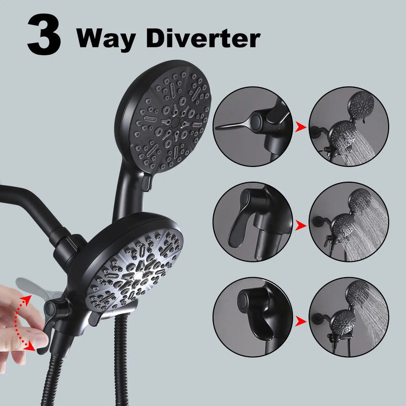 High Pressure 3-Way Rainfall Combo Showerhead by HouseOfZazla