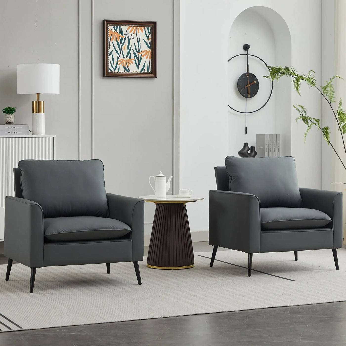 Nordic Retro Light Luxury Upholstered Sofa Chair by HouseOfZazla
