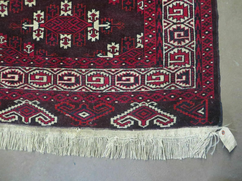 7' X 10' Antique Handmade Yamud Turkoman Wool Rug Excellent by Jewel Rugs
